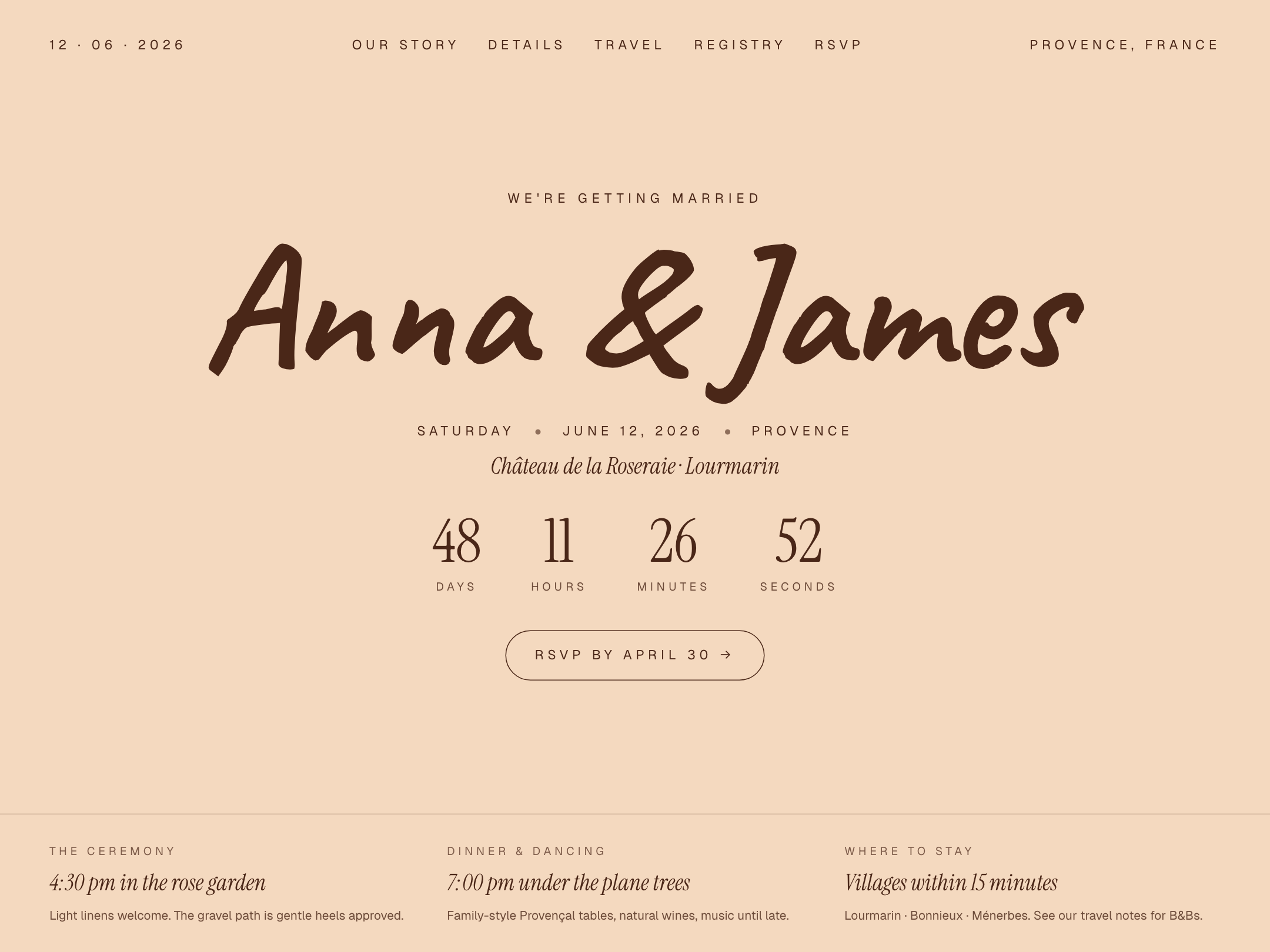 Anna & James — wedding invitation
