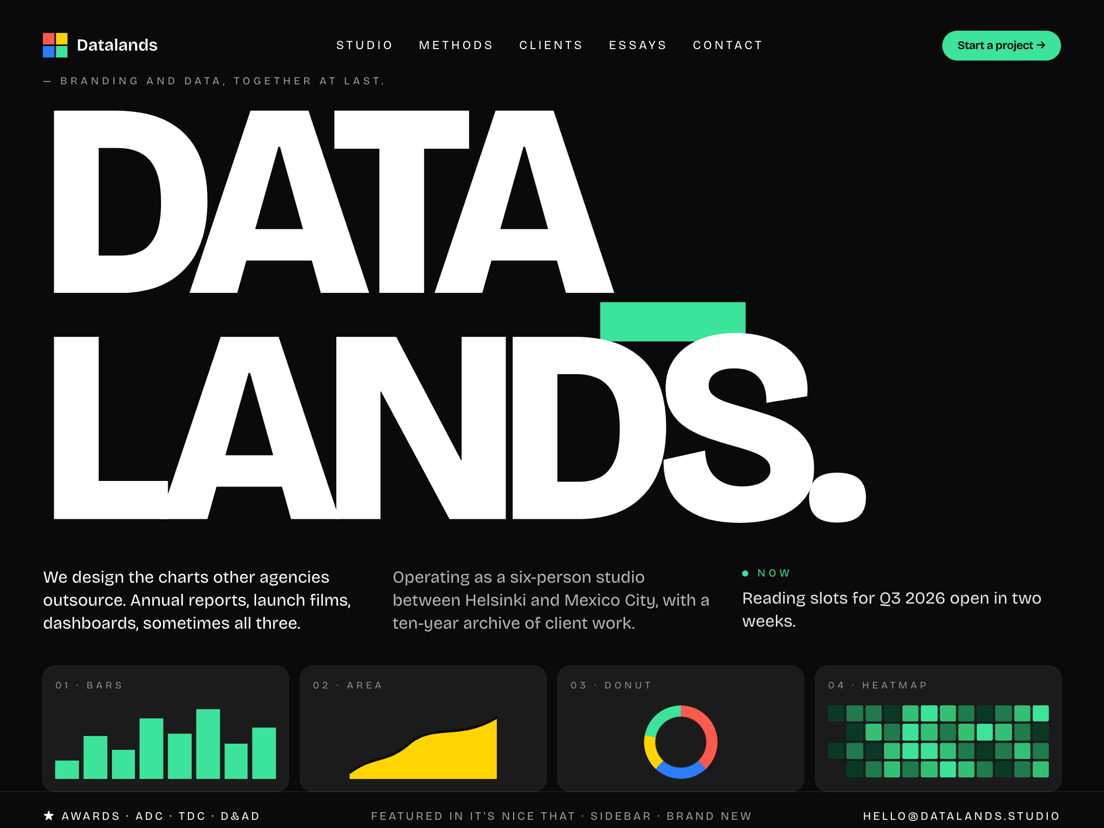 Datalands — data-viz studio brand